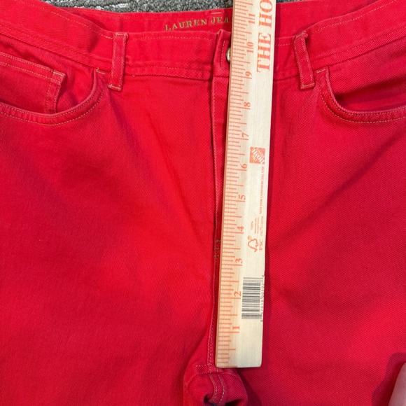Lauren Jeans Co Ralph Lauren Red Straight Leg Cropped Jeans Women's Size 10 - Picture 3 of 6